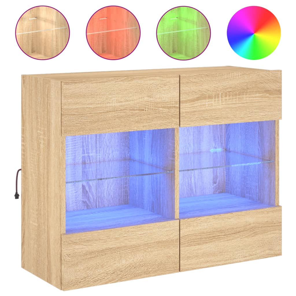 TV-Møbel Sonoma Eik TV-benk med LED 78,5x30x60,5 cm