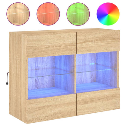 TV-Møbel Sonoma Eik TV-benk med LED 78,5x30x60,5 cm