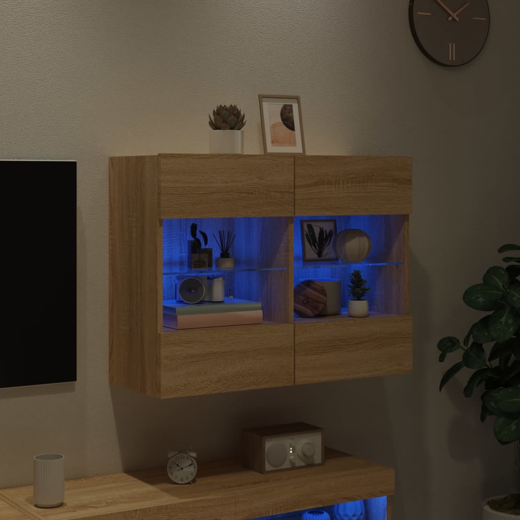 TV-Møbel Sonoma Eik TV-benk med LED 78,5x30x60,5 cm