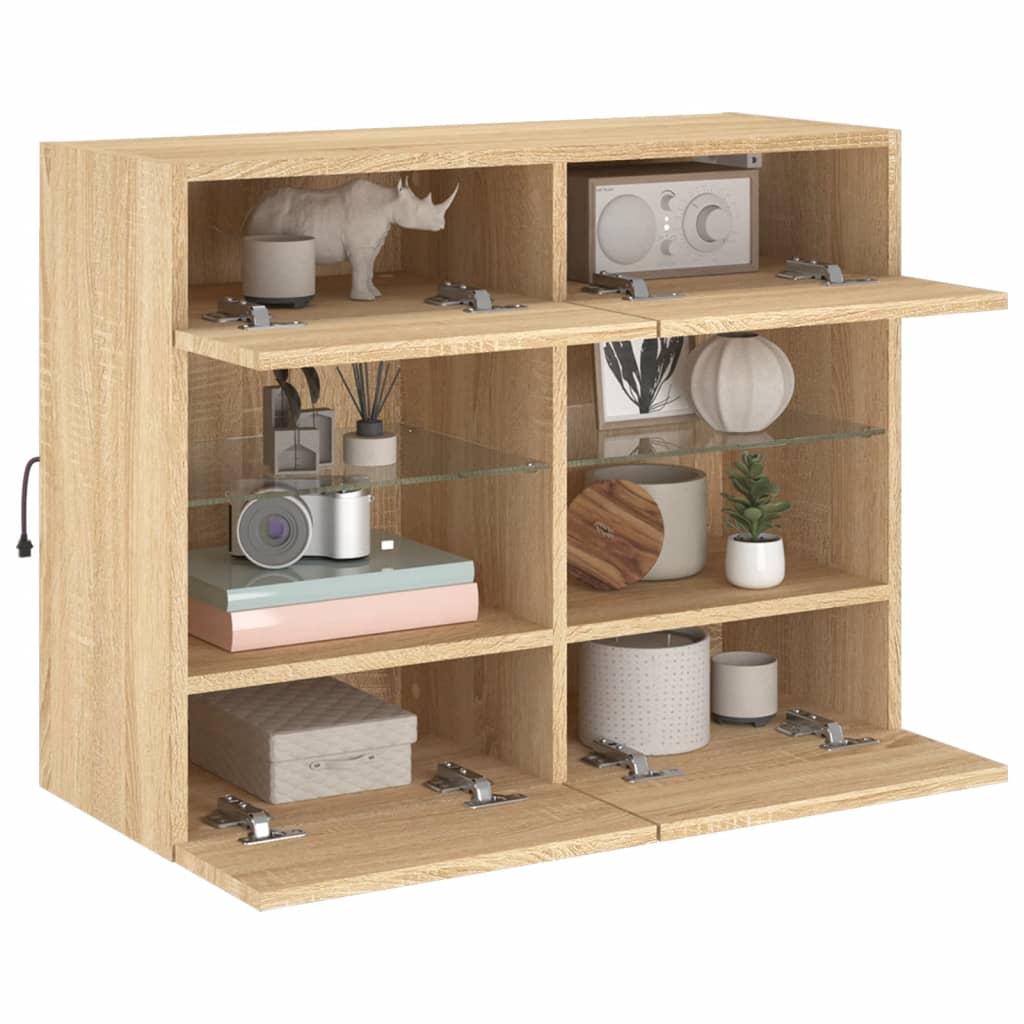 TV-Møbel Sonoma Eik TV-benk med LED 78,5x30x60,5 cm