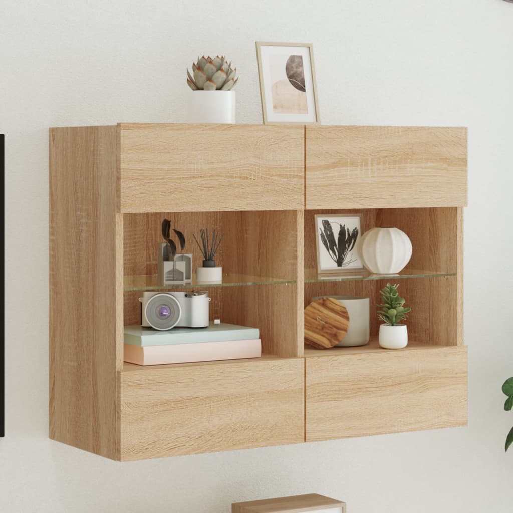 TV-Møbel Sonoma Eik TV-benk med LED 78,5x30x60,5 cm