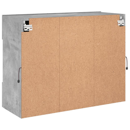 TV-Møbel Betonggrå TV-benk med LED-lys 78,5x30x60,5 cm