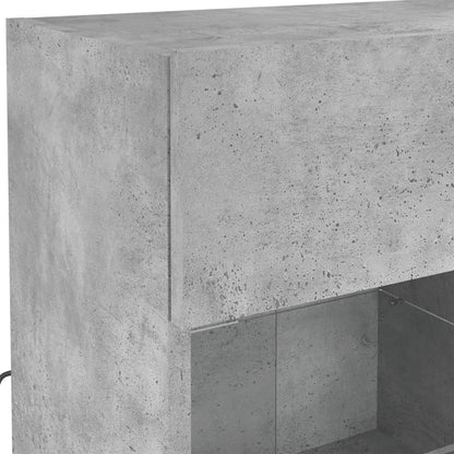 TV-Møbel Betonggrå TV-benk med LED-lys 78,5x30x60,5 cm