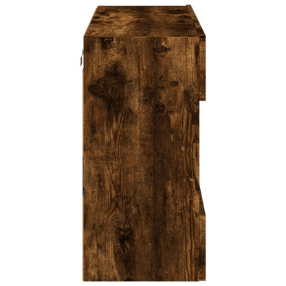 TV-Møbel Røkt EikTV-benk med LED-lys 78,5x30x60,5 cm