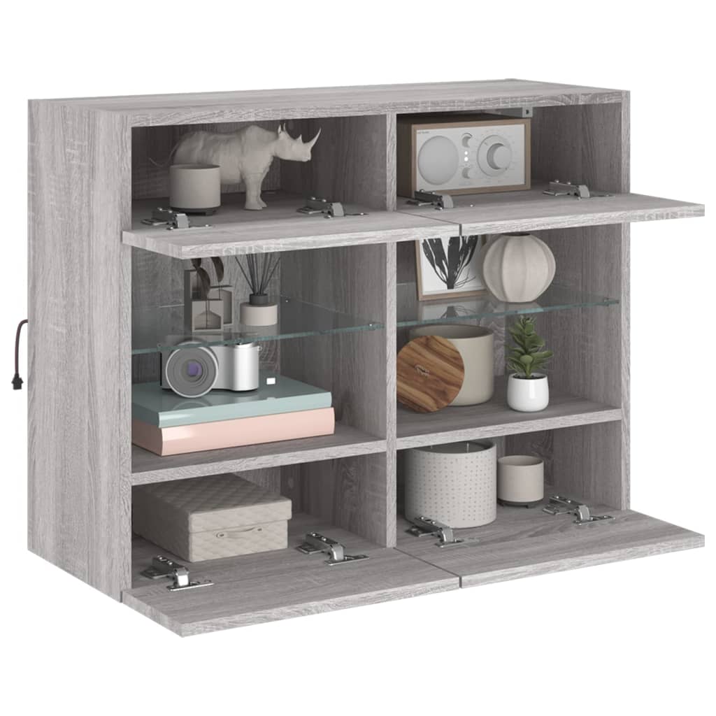 TV-Møbel Sonoma Grå TV-benk med LED 78,5x30x60,5 cm