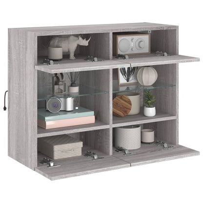 TV-Møbel Sonoma Grå TV-benk med LED 78,5x30x60,5 cm