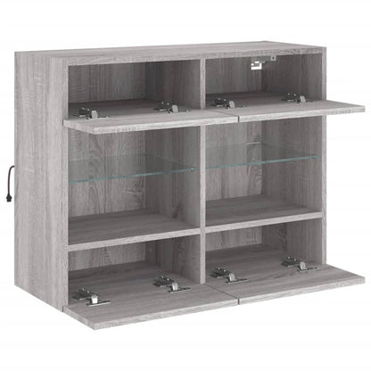 TV-Møbel Sonoma Grå TV-benk med LED 78,5x30x60,5 cm