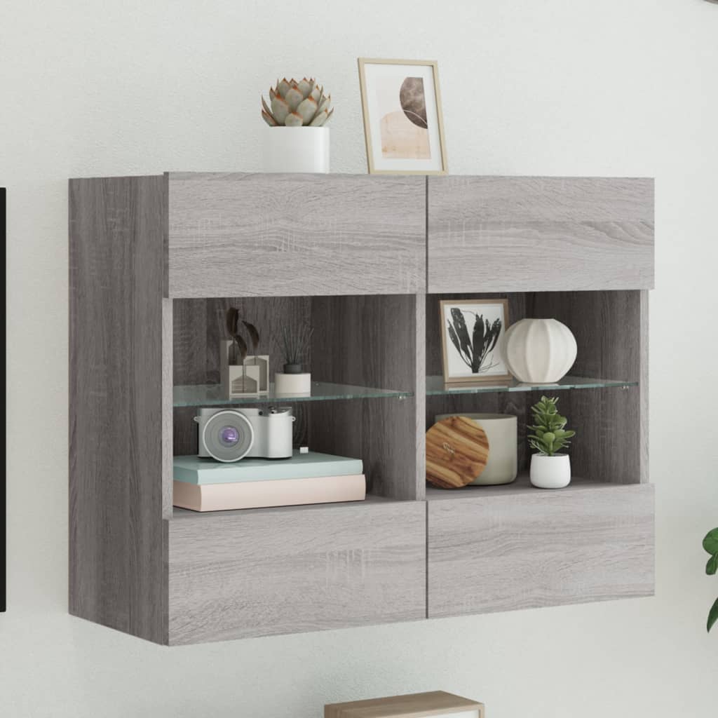 TV-Møbel Sonoma Grå TV-benk med LED 78,5x30x60,5 cm