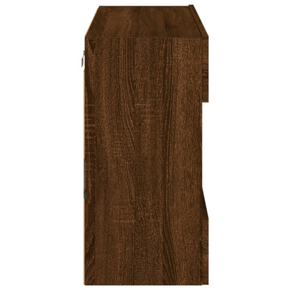 TV-Møbel Brun Eik TV-benk med LED-lys 78,5x30x60,5 cm