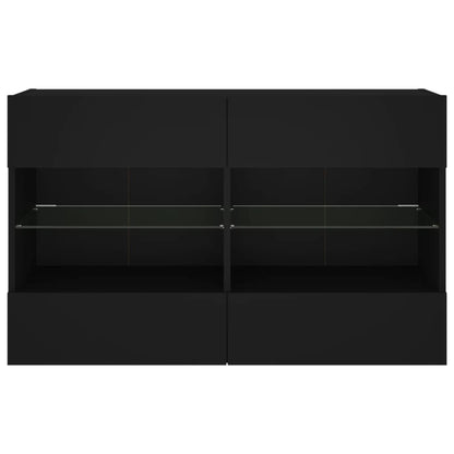 TV-Møbel Svart Vegghengt TV-benk med LED 98,5x30x60,5 cm