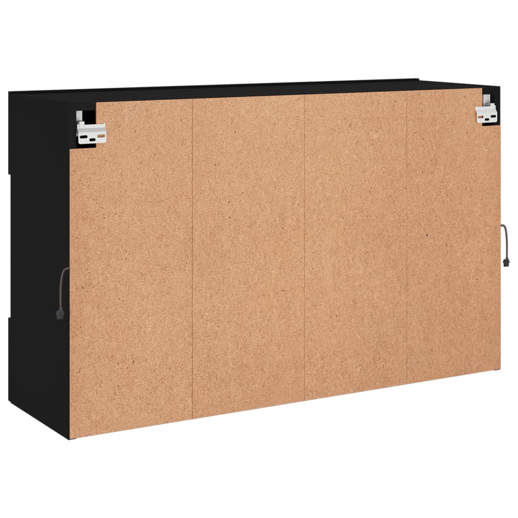 TV-Møbel Svart Vegghengt TV-benk med LED 98,5x30x60,5 cm