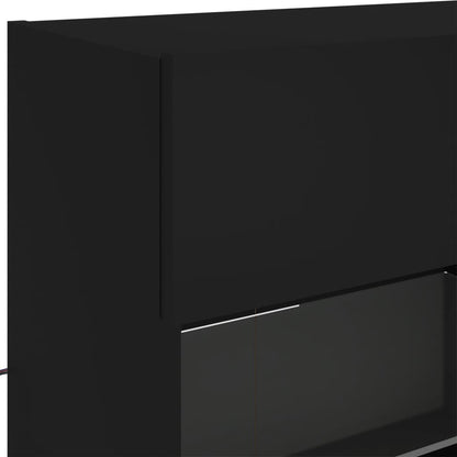 TV-Møbel Svart Vegghengt TV-benk med LED 98,5x30x60,5 cm