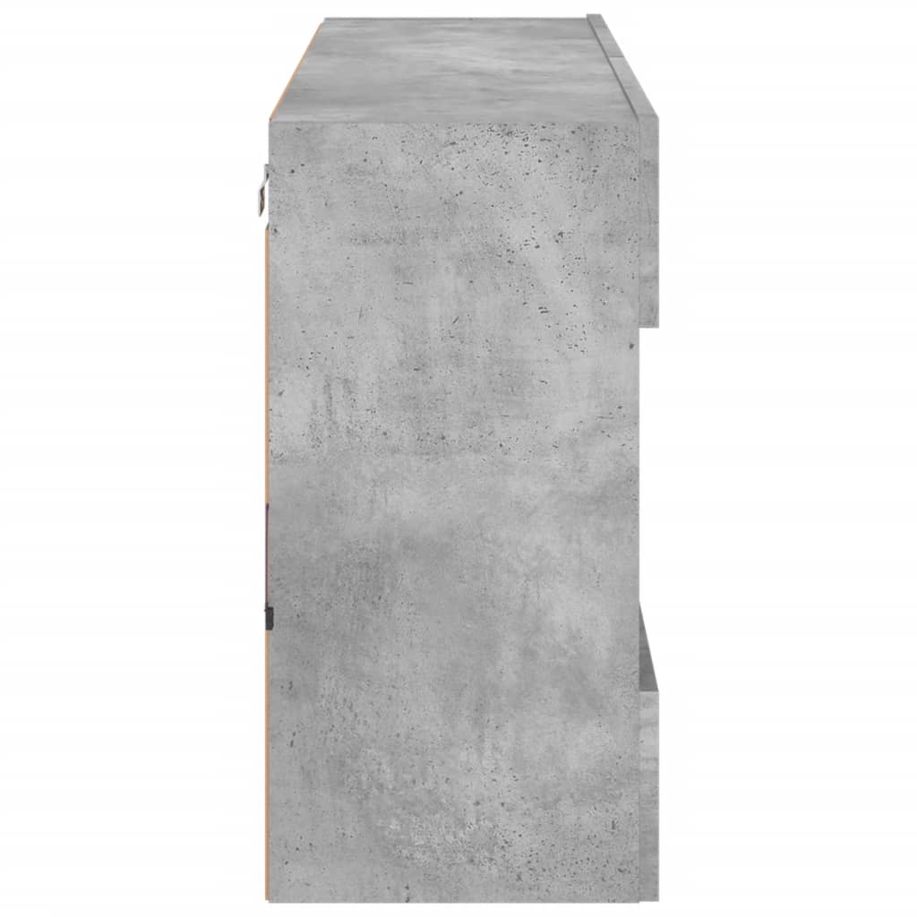 TV-Møbel Betonggrå TV-benk med LED-lys 98,5x30x60,5 cm
