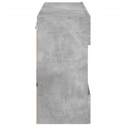 TV-Møbel Betonggrå TV-benk med LED-lys 98,5x30x60,5 cm