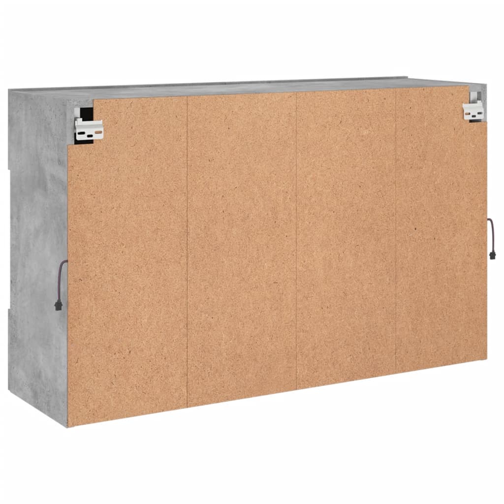 TV-Møbel Betonggrå TV-benk med LED-lys 98,5x30x60,5 cm