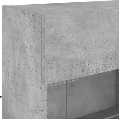 TV-Møbel Betonggrå TV-benk med LED-lys 98,5x30x60,5 cm