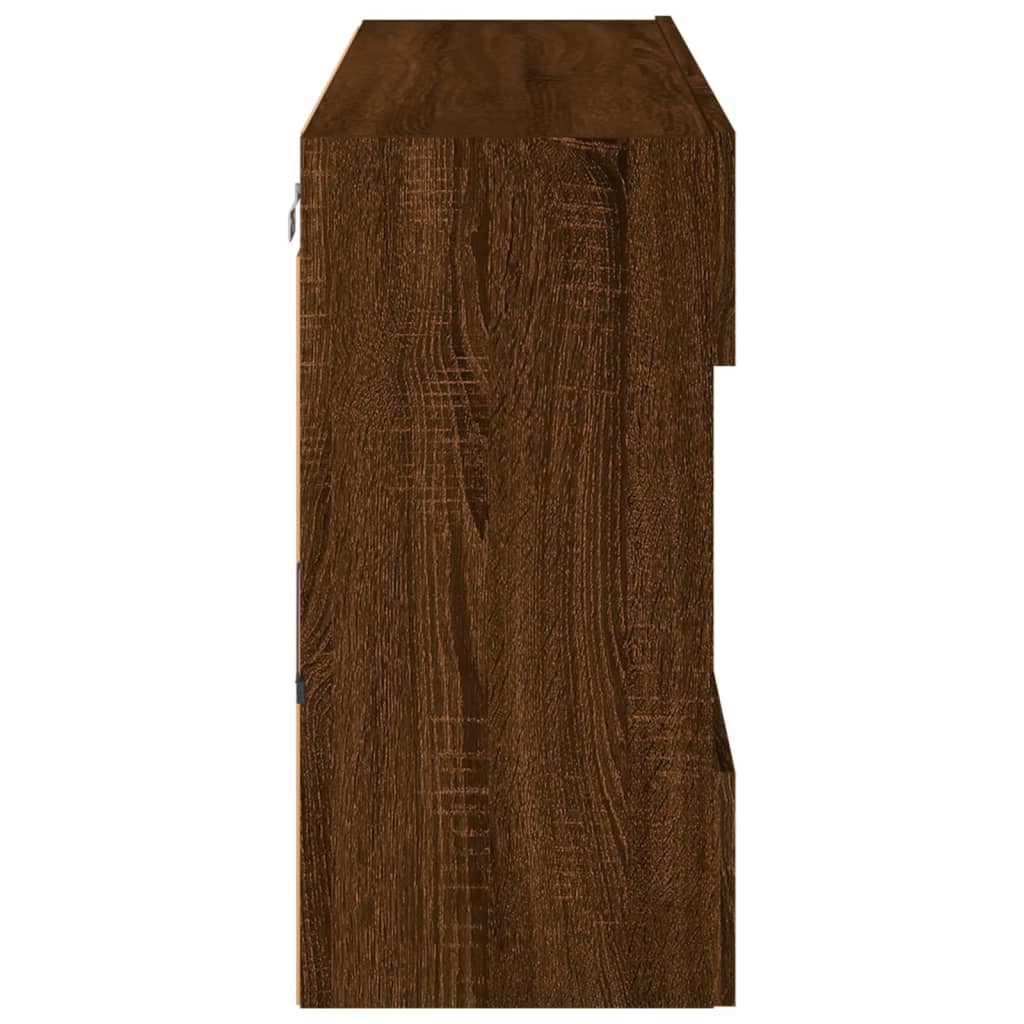 TV-Møbel Brun Eik TV-benk med LED-lys 98,5x30x60,5 cm