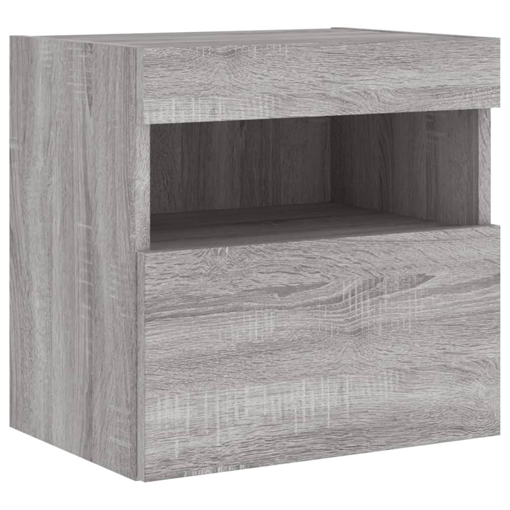TV-Møbel Sonoma Grå Tv-benker med LED-lys 2 stk 40x30x40 cm