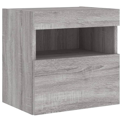 TV-Møbel Sonoma Grå Tv-benker med LED-lys 2 stk 40x30x40 cm