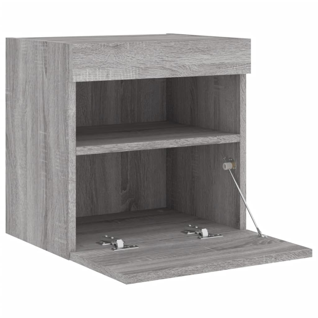 TV-Møbel Sonoma Grå Tv-benker med LED-lys 2 stk 40x30x40 cm