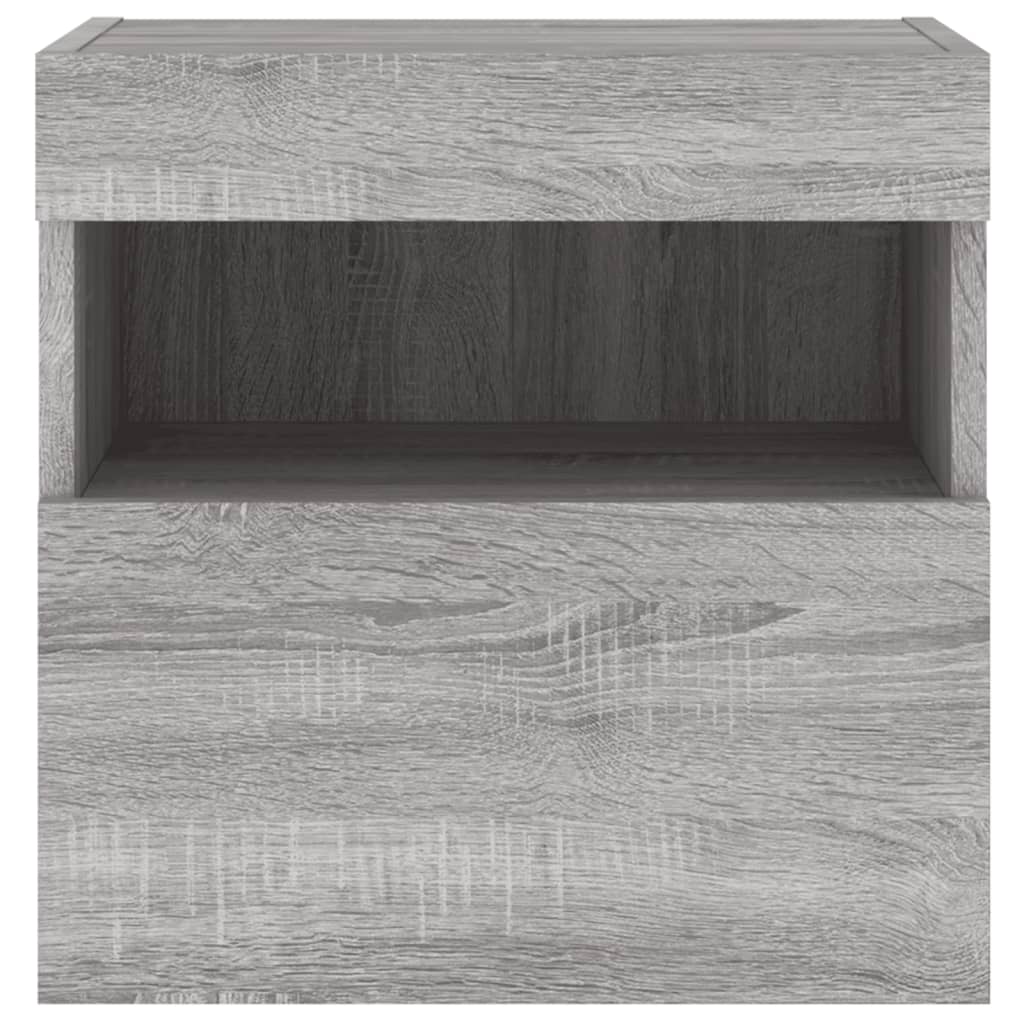 TV-Møbel Sonoma Grå Tv-benker med LED-lys 2 stk 40x30x40 cm