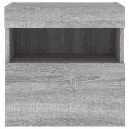 TV-Møbel Sonoma Grå Tv-benker med LED-lys 2 stk 40x30x40 cm