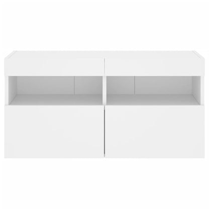 TV-Møbel Hvit Tv-benk med LED 80x30x40 cm
