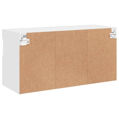 TV-Møbel Hvit Tv-benk med LED 80x30x40 cm