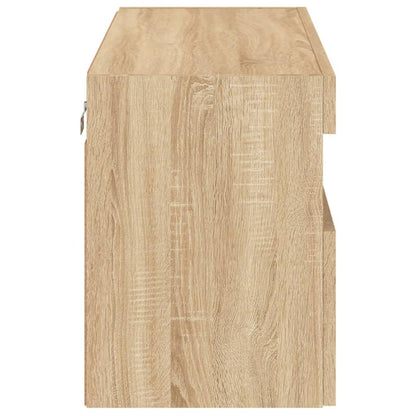 TV-Møbel Sonoma Eik Vegghengt TV-benk med LED 80x30x40 cm