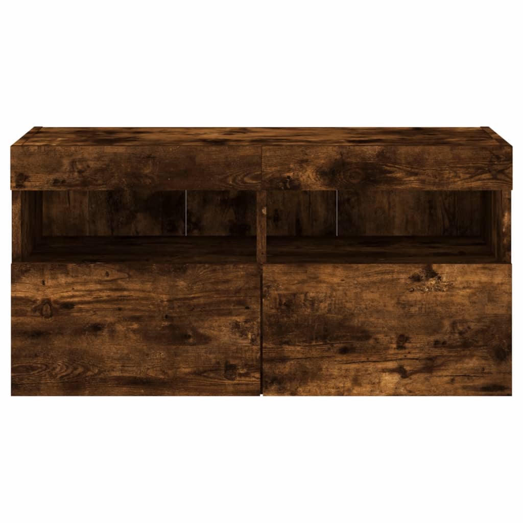 TV-Møbel Røyk Eik Tv-benk med LED 80x30x40 cm