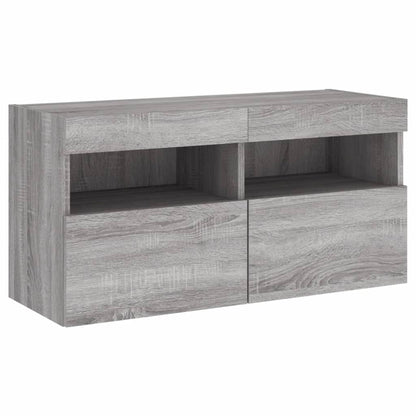 TV-Møbel Sonoma Grå Tv-benk med LED 80x30x40 cm
