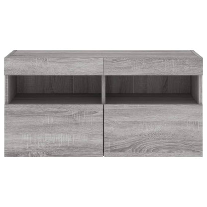 TV-Møbel Sonoma Grå Tv-benk med LED 80x30x40 cm