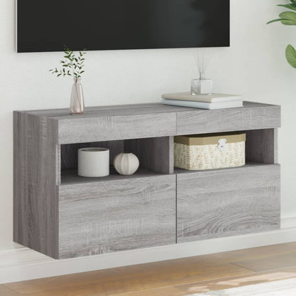 TV-Møbel Sonoma Grå Tv-benk med LED 80x30x40 cm