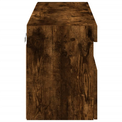 TV-Møbel Røkt Eik Vegghengt TV-benk med LED 100x30x40 cm