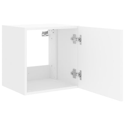 TV-Møbel Hvit Tv-benker med LED 2 stk 40,5x35x40 cm