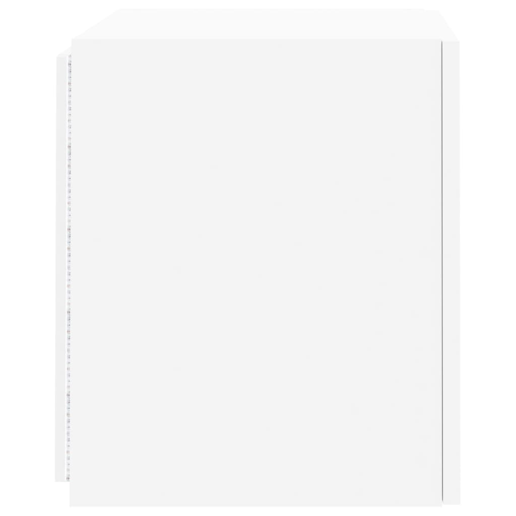 TV-Møbel Hvit Tv-benker med LED 2 stk 40,5x35x40 cm