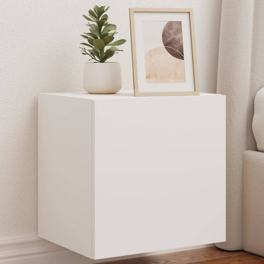 TV-Møbel Hvit Tv-benker med LED 2 stk 40,5x35x40 cm