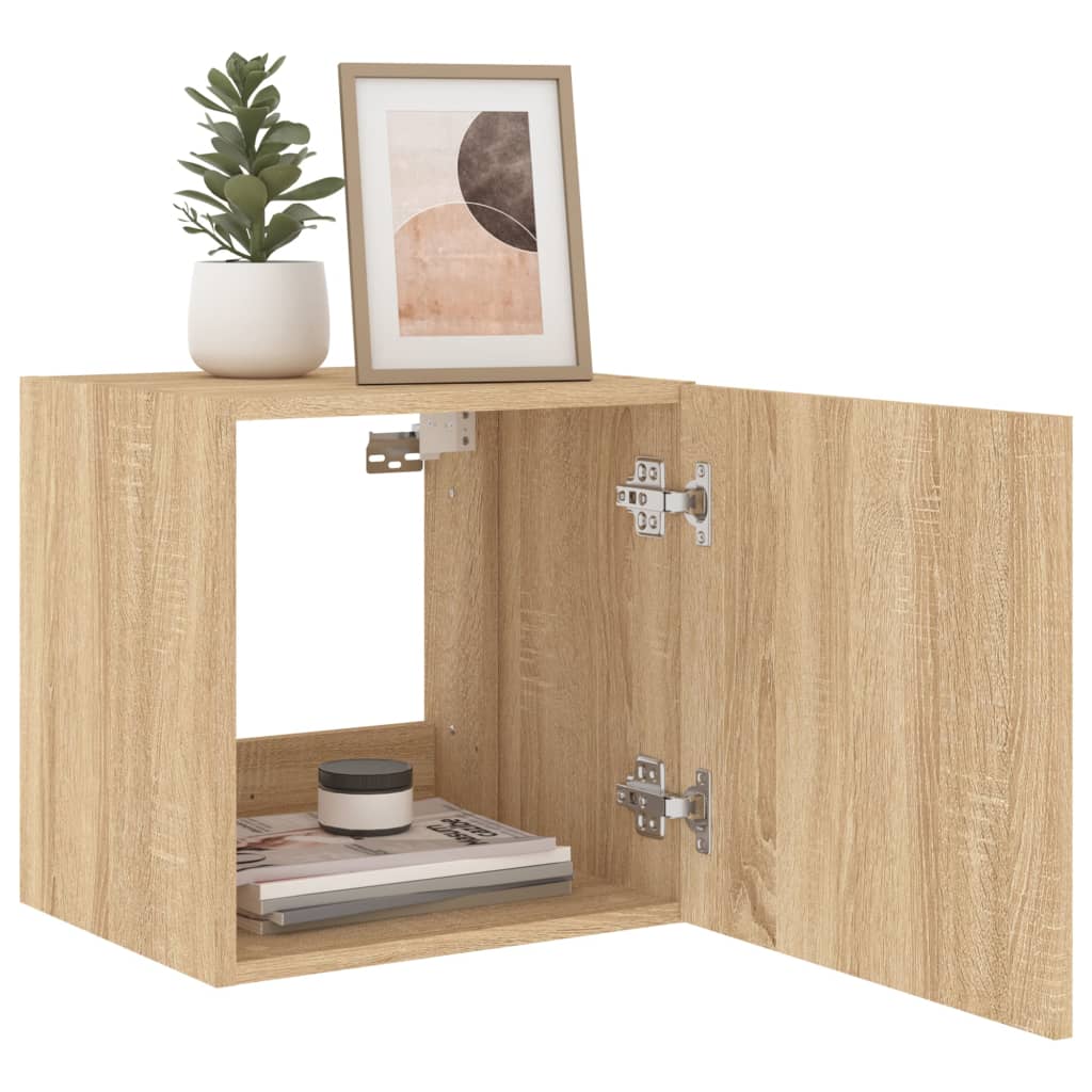TV-Møbel Sonoma Eik Tv-benker med LED 2 stk 40,5x35x40 cm