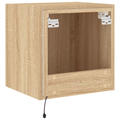 TV-Møbel Sonoma Eik Tv-benker med LED 2 stk 40,5x35x40 cm