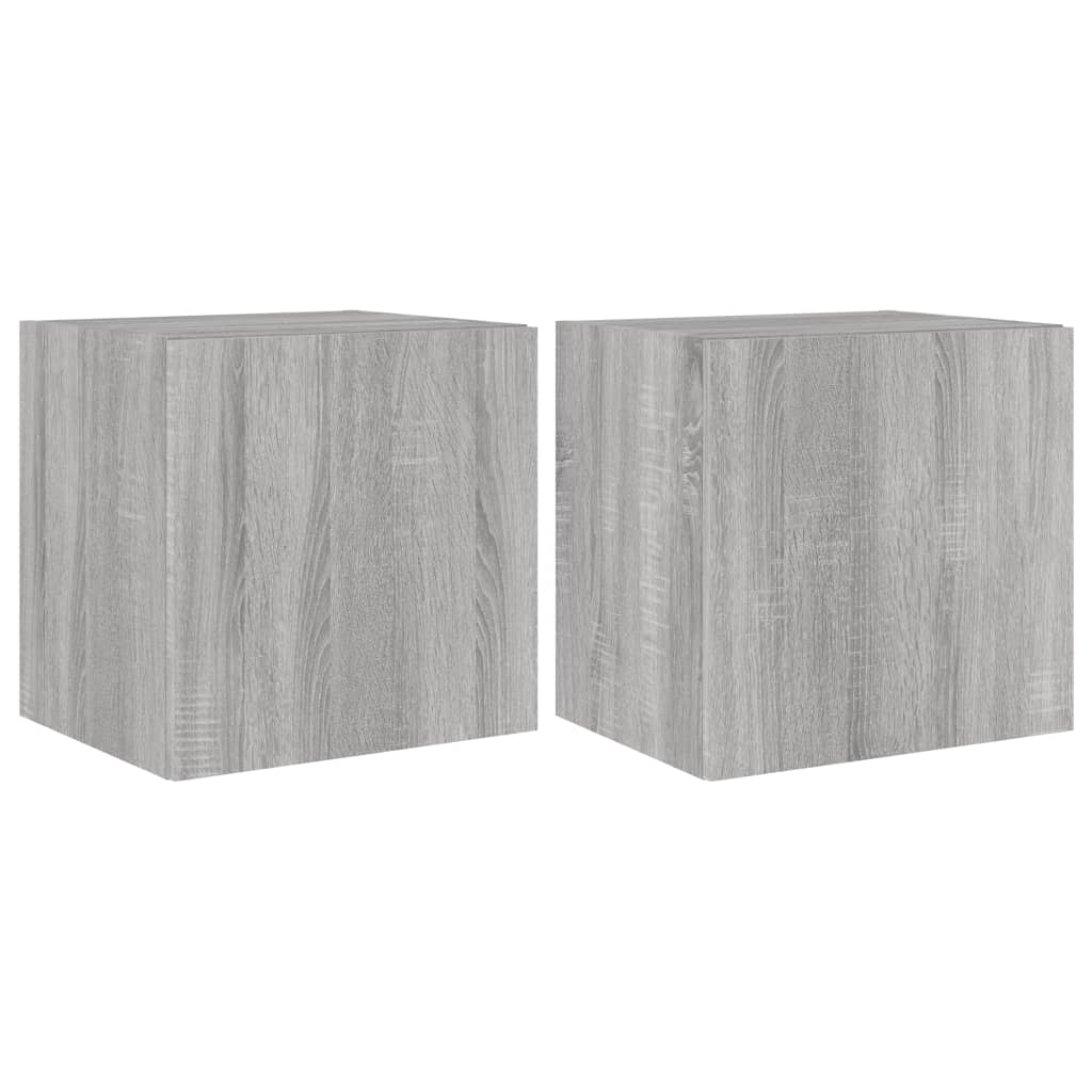 TV-Møbel Sonoma Grå Tv-benker med LED 2 stk 40,5x35x40 cm