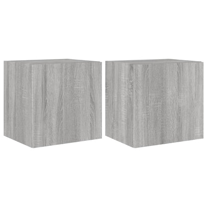 TV-Møbel Sonoma Grå Tv-benker med LED 2 stk 40,5x35x40 cm