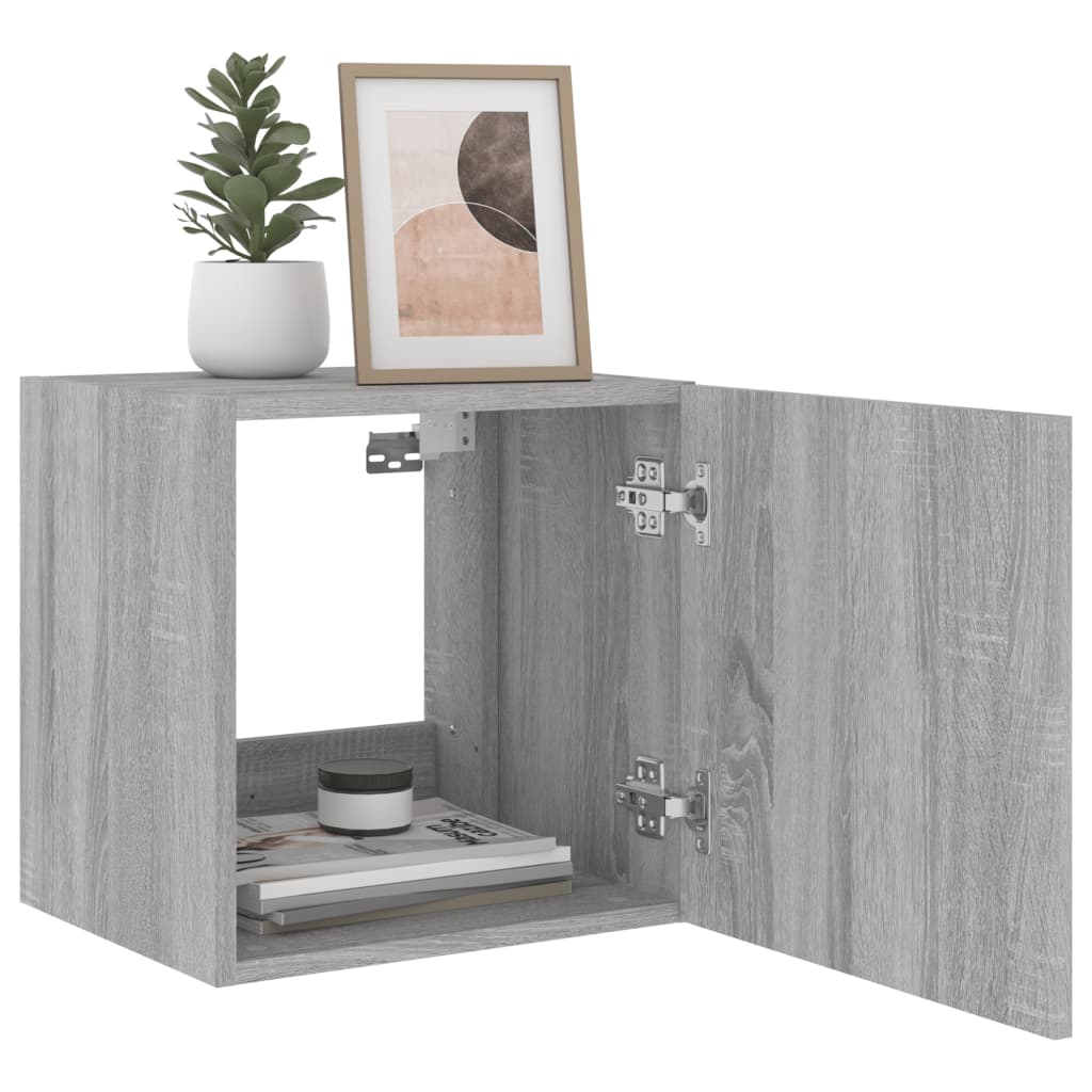 TV-Møbel Sonoma Grå Tv-benker med LED 2 stk 40,5x35x40 cm