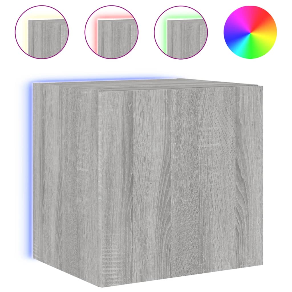TV-Møbel Sonoma Grå Tv-benker med LED 2 stk 40,5x35x40 cm
