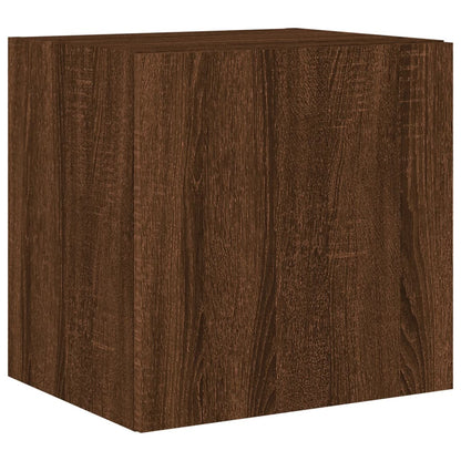 TV-Møbel Brun Eik Tv-benker med LED-lys 2 stk 40,5x35x40 cm