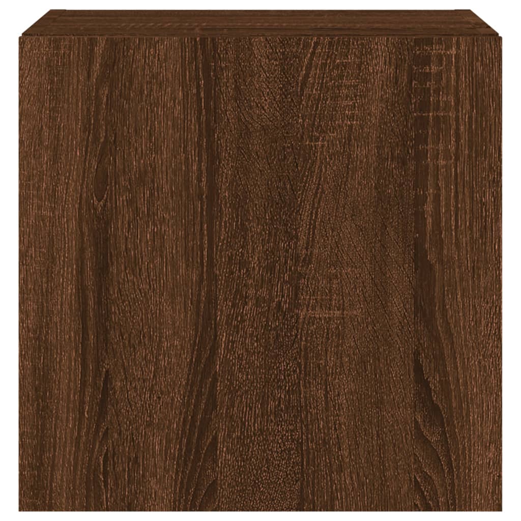 TV-Møbel Brun Eik Tv-benker med LED-lys 2 stk 40,5x35x40 cm