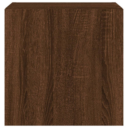 TV-Møbel Brun Eik Tv-benker med LED-lys 2 stk 40,5x35x40 cm