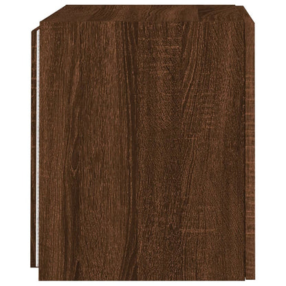TV-Møbel Brun Eik Tv-benker med LED-lys 2 stk 40,5x35x40 cm