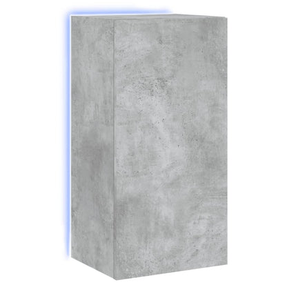 TV-Møbel Betonggrå Tv-benk med LED-lys 40,5x35x80 cm