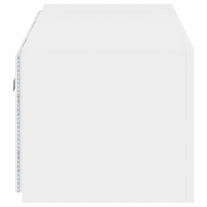 TV-Møbel Hvit Tv-benk med LED 80x35x31 cm
