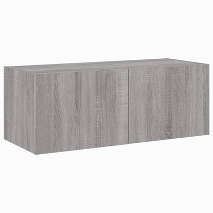 TV-Møbel Sonoma Grå Tv-benk med LED 80x35x31 cm